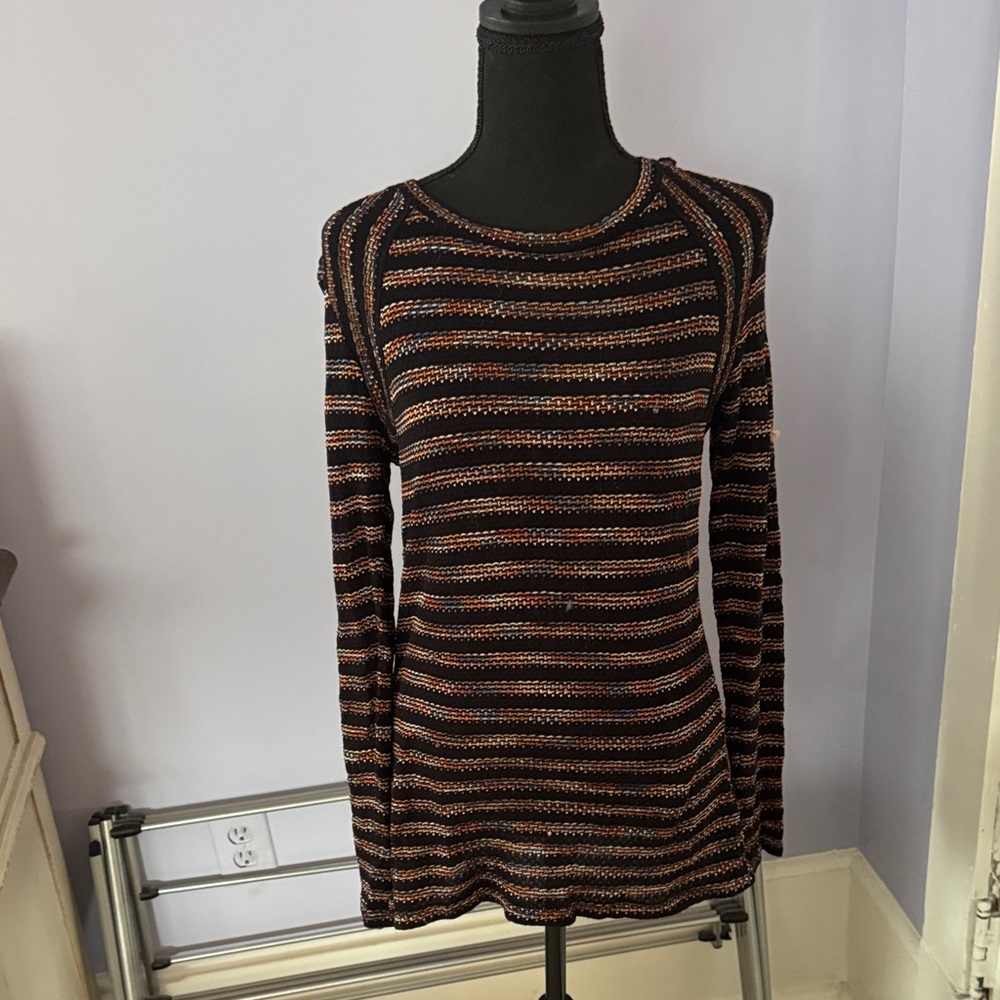 Liverpool Black and Orange Striped Long Sleeve Top